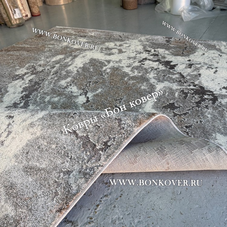 Серый с Коричневым Абстрактный Ковер Дизайн 05